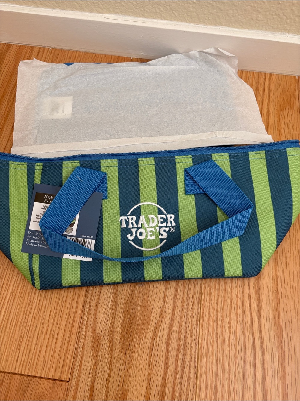 Green & Navy Striped Lunch Pack